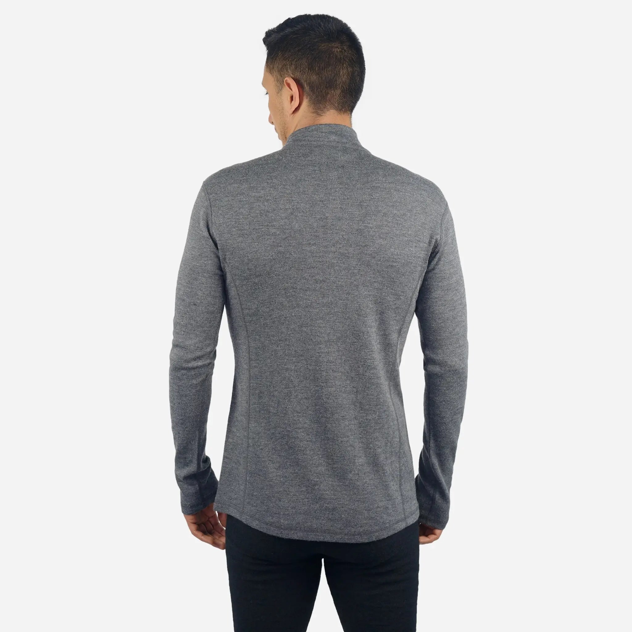 Men's Alpaca Wool Base Layer - 300 Lightweight Half Zip Thermal Shirt for Hiking, Skiing & Winter Outdoor Activities