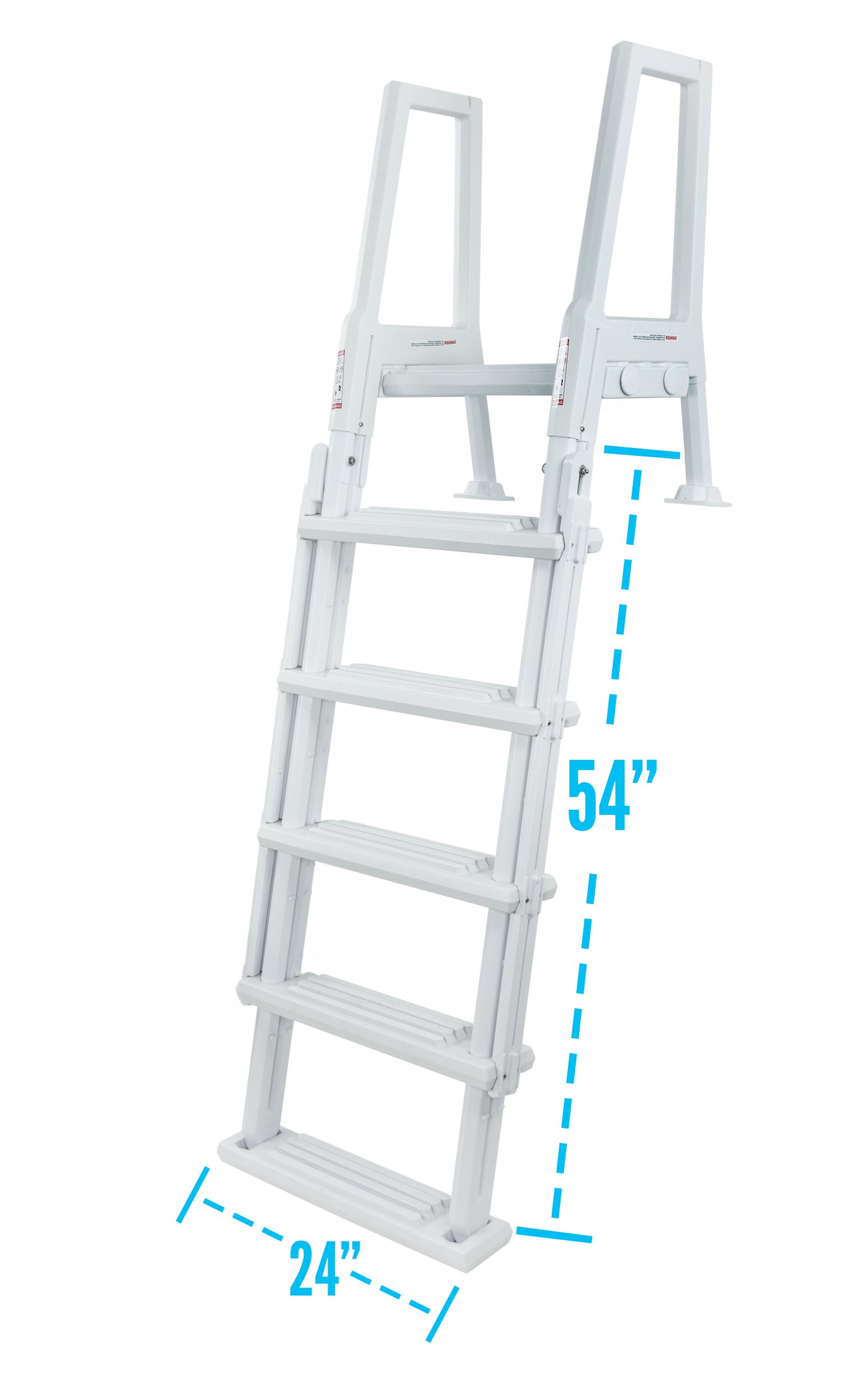 Aqua Select The Blue Hawaiian Flip Up Pool Ladder - Heavy Duty Above Ground Swimming Pool Ladder with Safety Steps | Perfect for Inground & Outdoor Pools, Backyard Swim Time, Family Fun