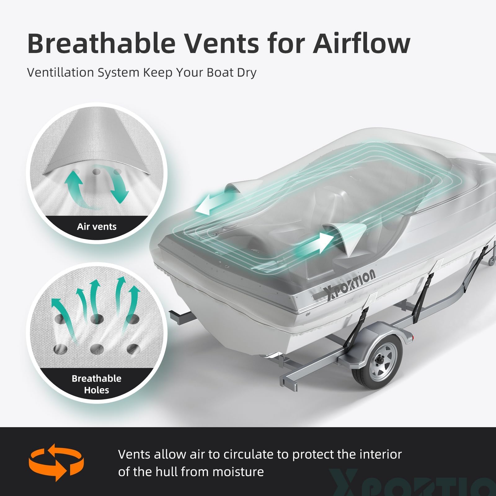 **22'-24' Waterproof UV Resistant 800D Marine Grade Boat Cover - Universal Fit for V-Hull, Tri-Hull & Runabout Boats - Ideal for Outdoor Storage & Travel Protection**