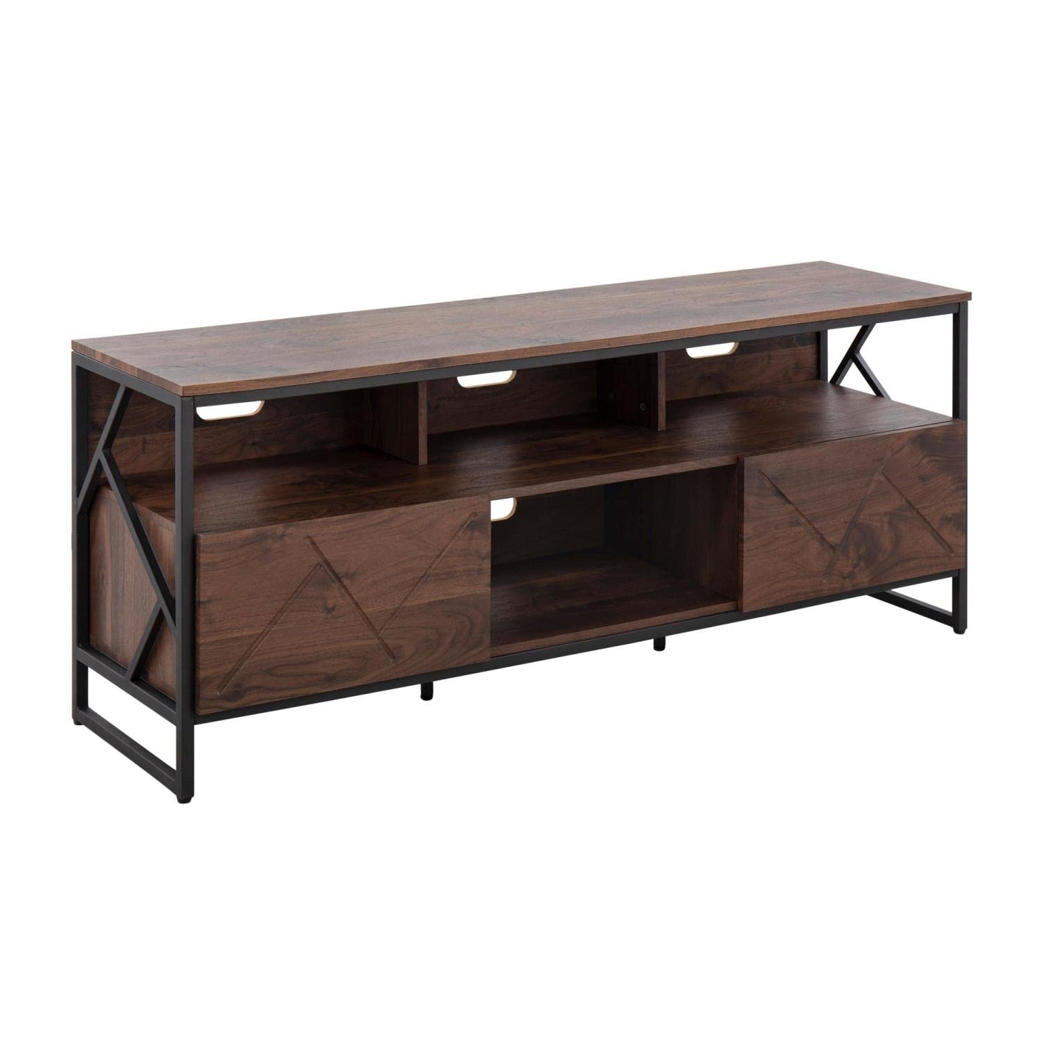 LumiSource Folia TV Stand with Storage - Modern Entertainment Center & Media Console for Living Room - Perfect for TVs, Gaming Consoles & Home Theater Setup