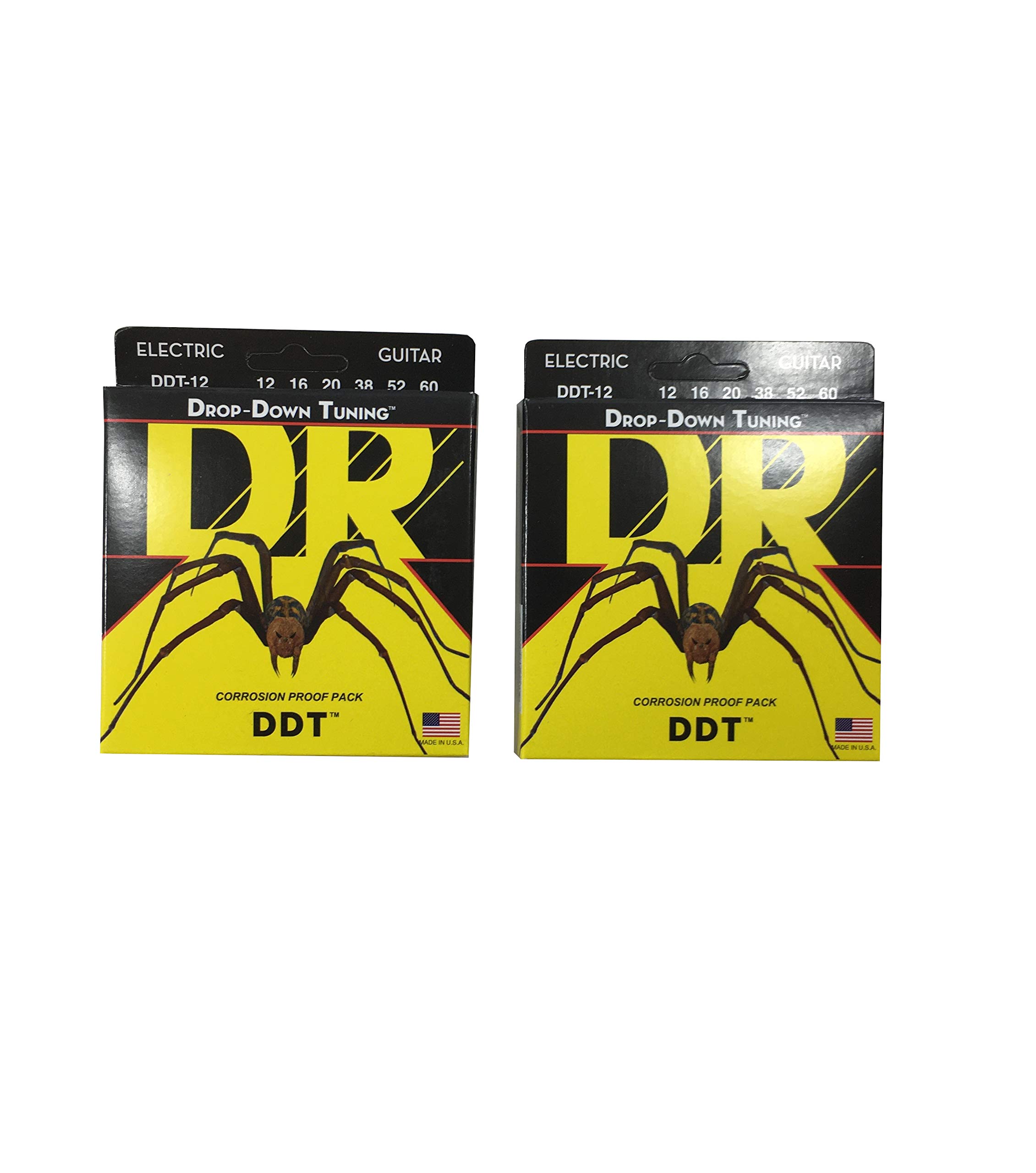 DR Guitar Strings Electric DDT Drop Down Tuning 12-60 Extra Heavy Gauge (2 Pack) - Perfect for Metal, Rock & Drop Tuning Performances