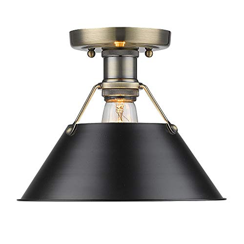 Aged Brass with Black Shade