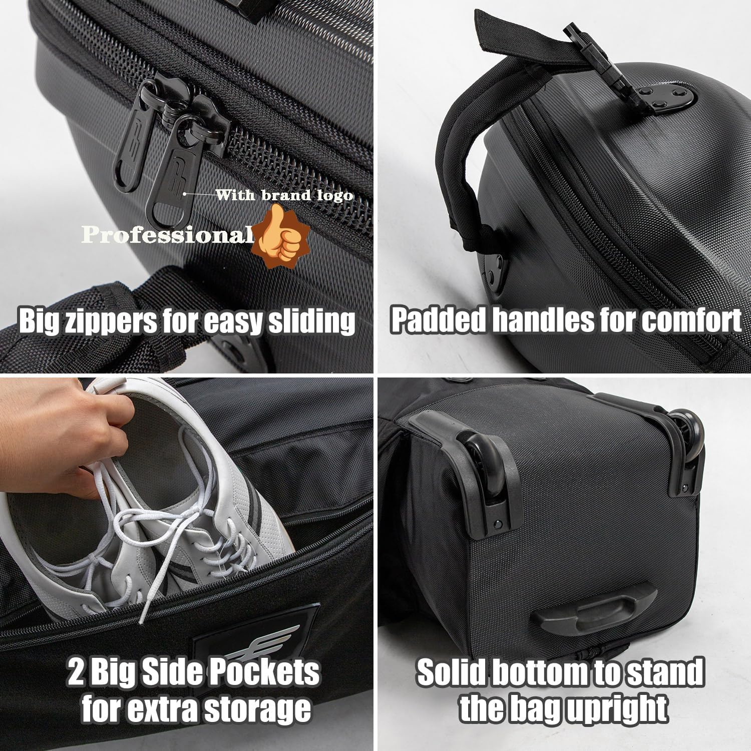 1680D Oxford Fabric & ABS Hard Case Golf Club Travel Bag - Adjustable Support Rod for Airline Protection | Durable Golf Club Cover for Travel & Storage