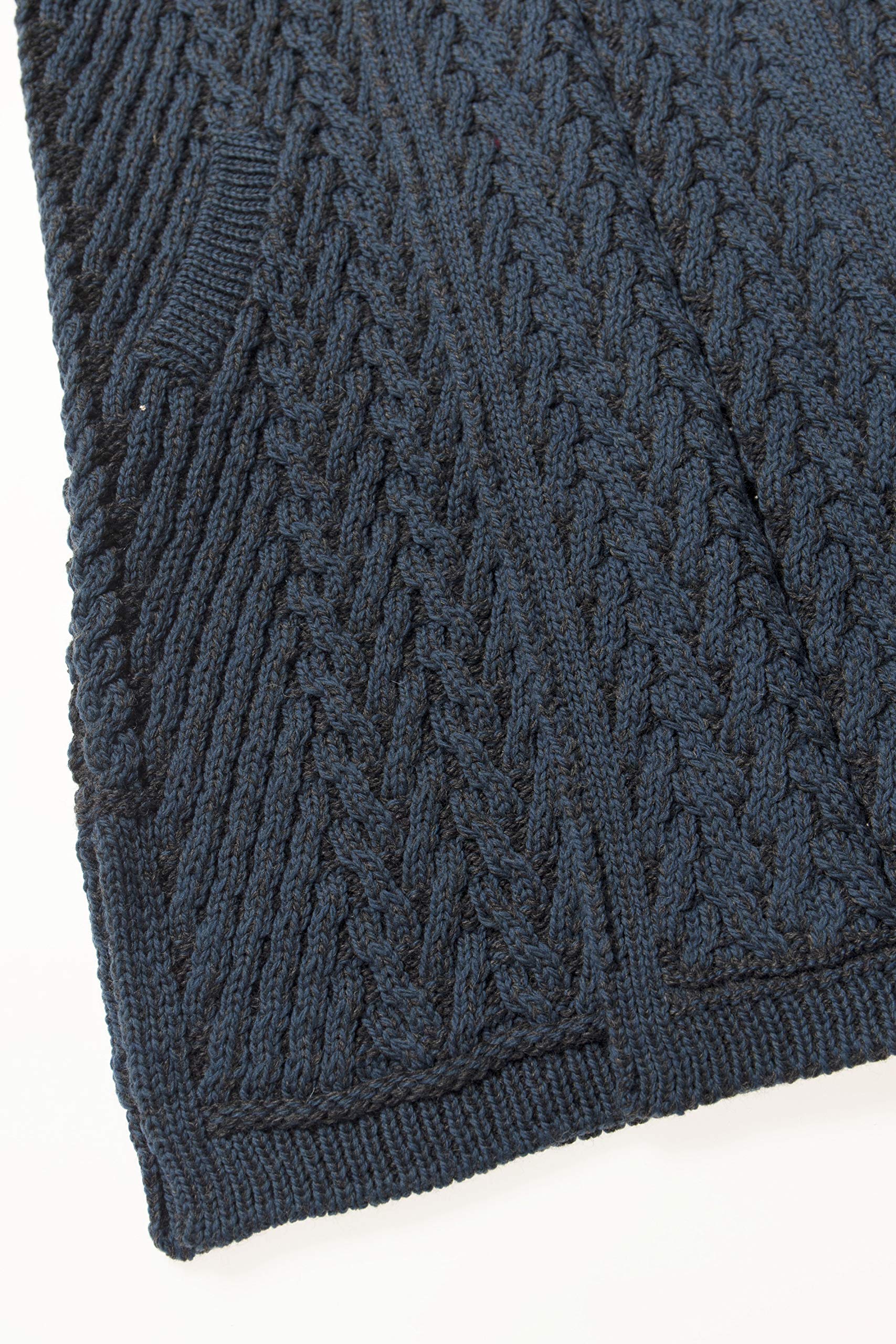 Aran Crafts Women's Cable Knit Herringbone Shawl Hood Coat - 100% Merino Wool Winter Warm Wrap - Perfect for Outdoor Activities, Travel & Casual Wear
