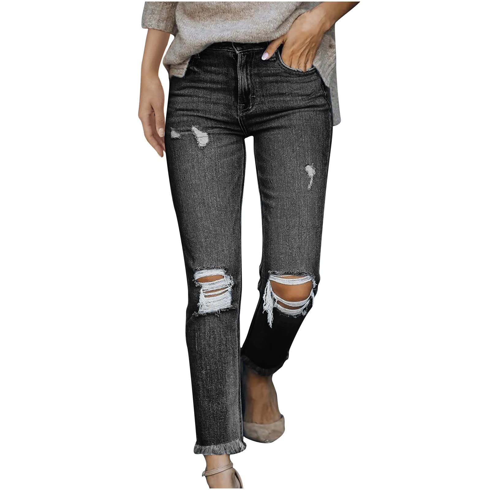 Women's High Waisted Stretch Skinny Pull-On Denim Leggings - Plus Size Slim Fit Jeans for Casual Wear & Everyday Comfort