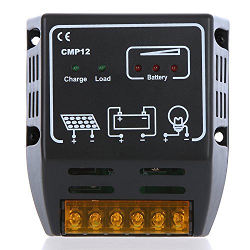 Yueton 10A 12V/24V Solar Charge Controller - MPPT Solar Panel Battery Regulator with Overcharge Protection for RV, Boat, Off-Grid Systems