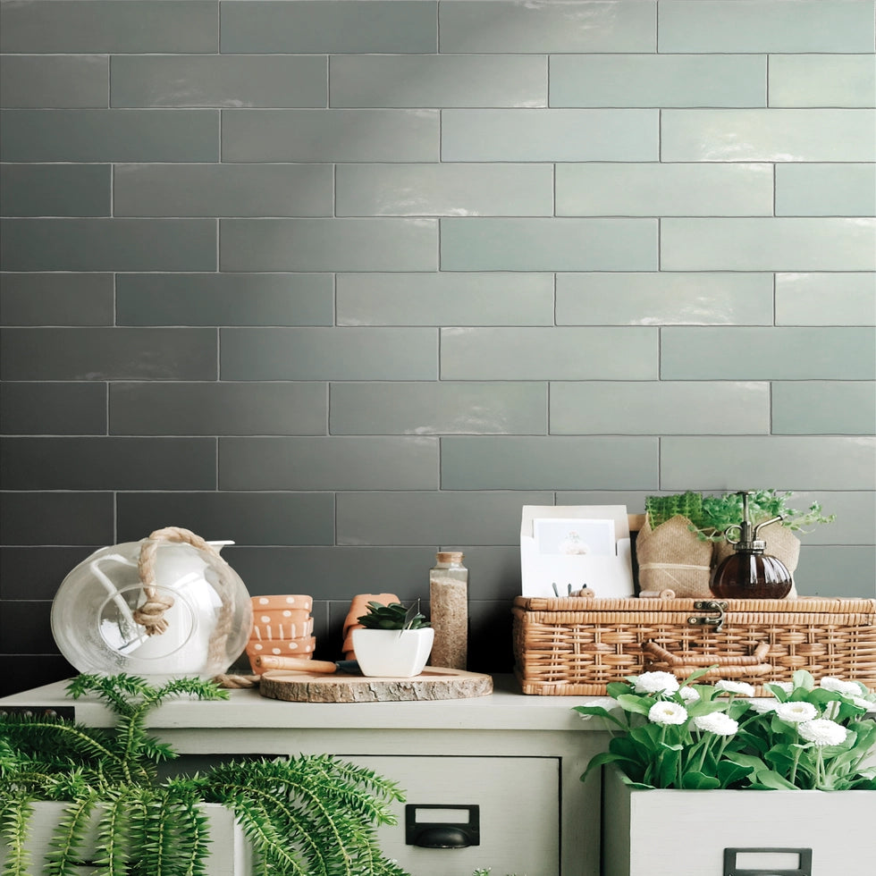 Zellige Charm Semi-Gloss Ceramic Tiles - Deep Azure Blue Moroccan Style Wall & Floor Tiles for Kitchen Backsplash, Bathroom, and Shower Design