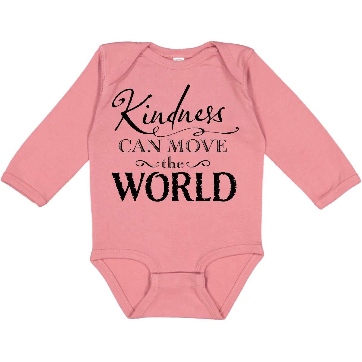 Inktastic Kindness Can Move The World Long Sleeve Baby Bodysuit - Soft Cotton Creeper for Newborns & Infants - Perfect for Family Photos, Playdates & Everyday Comfort