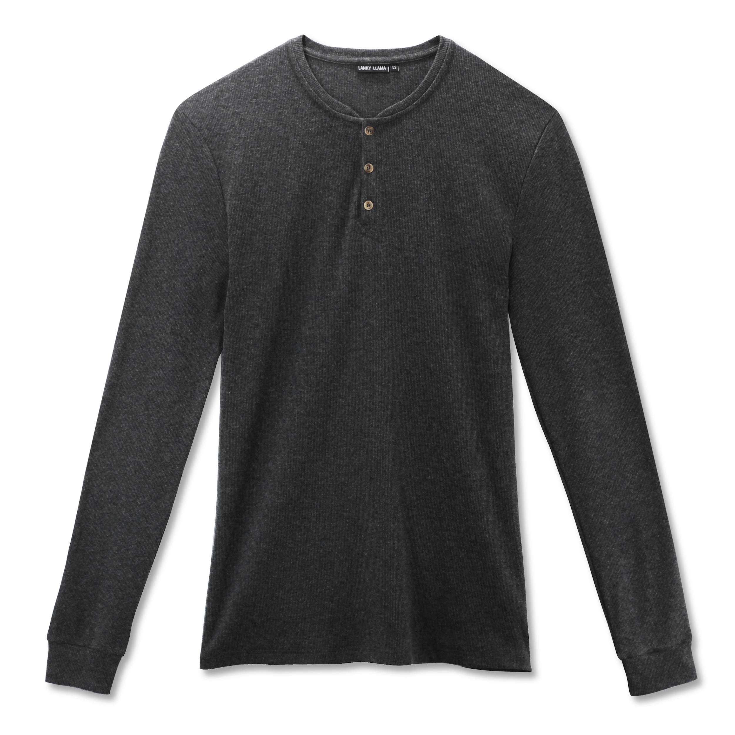 Lanky Llama Traveler Long Sleeve Henley Shirt for Slim & Tall Men | Comfortable Casual Wear for Travel, Hiking & Outdoor Activities