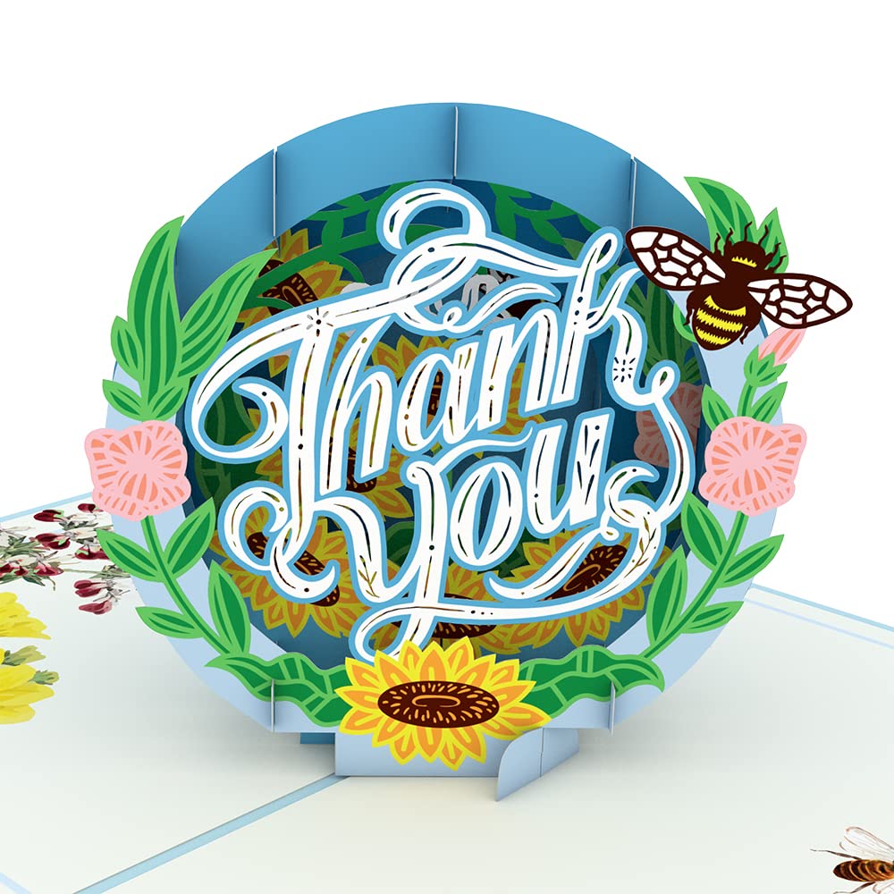 Lovepop Floral Thank You Pop-Up Greeting Card - Handcrafted 3D Greeting Card for Birthdays, Weddings, Anniversaries & Everyday Use - Elegant 5x7 Inch Folded Card for Special Occasions & Gifts