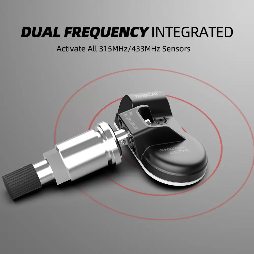 ThinkTPMS S1 Rubber Stem TPMS Sensor 315/433 MHz - Universal Tire Pressure Monitoring System for Cars, Trucks & SUVs - Easy DIY Installation for Safe Driving & Better Fuel Efficiency