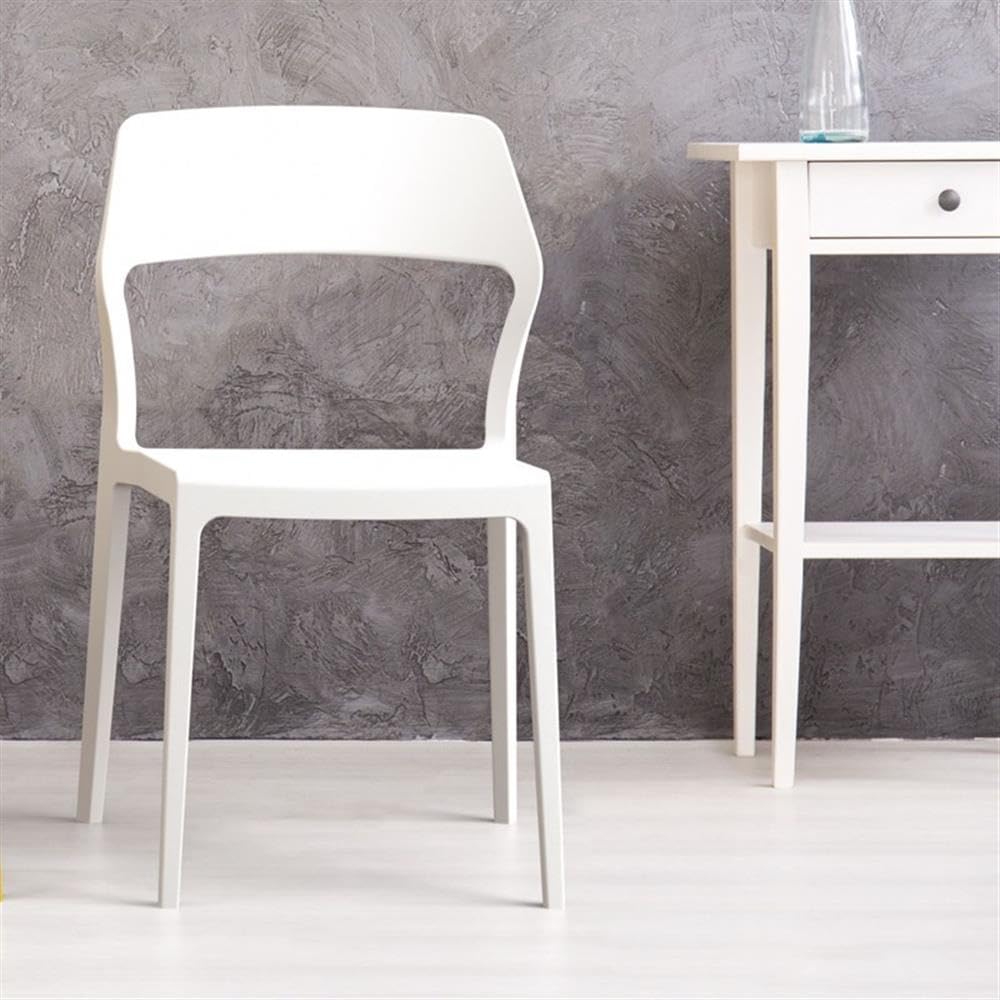 White Compamia Snow Patio Dining Chairs (Set of 2) - Weather-Resistant Outdoor Furniture for Garden, Patio, Deck & Backyard Relaxation