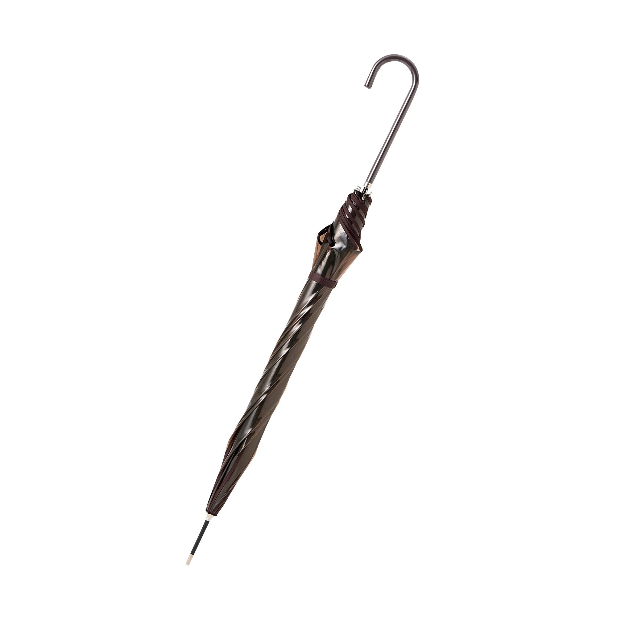 Clear Umbrella with Brown Color Piping - 58 Inch Windproof Golf Umbrella for Men & Women - Perfect for Golfing, Walking, and Outdoor Activities