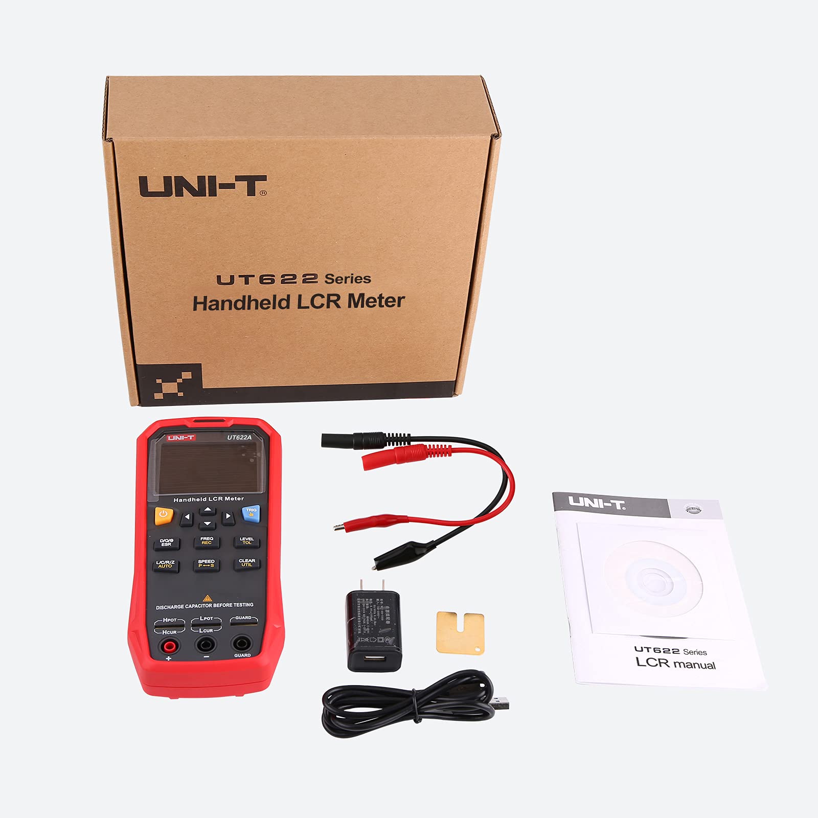 UNI-T UT622A Digital LCR Meter - Handheld Inductance Capacitance Resistance Tester with High Precision, Backlight & Data Hold | Industrial Component Testing, Capacitor ESR Meter for Electronics Repair & Circuit Analysis