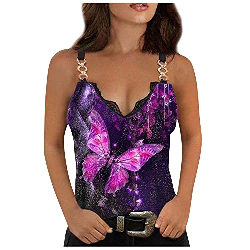 Women's Summer Tops - Casual Printed Sleeveless Tank Tops with Straps | Breathable & Lightweight for Beach, Travel & Everyday Wear