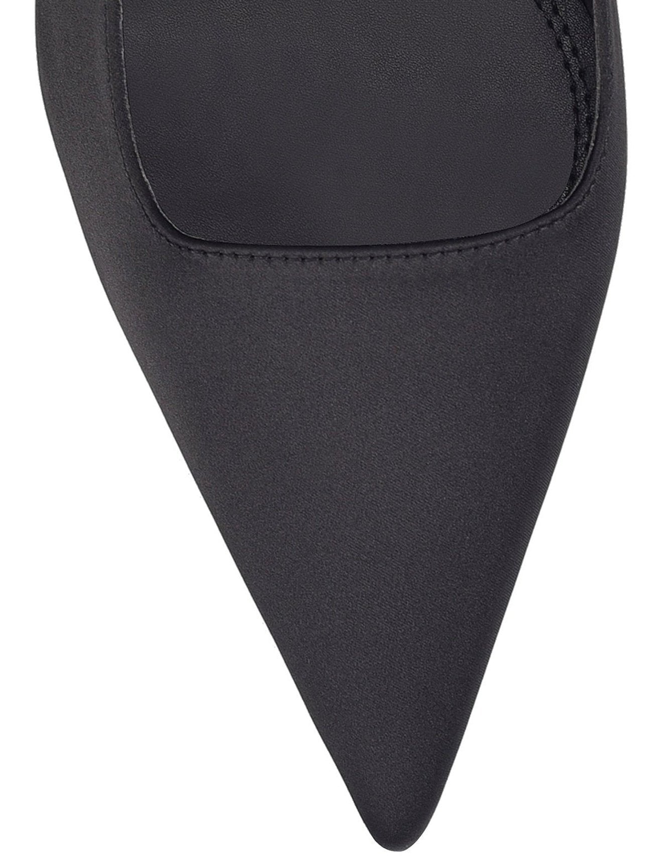 Yarra Pointed Toe Slingback Heels - Black Satin Pumps for Women | Elegant Dress Shoes for Weddings, Parties & Office Wear
