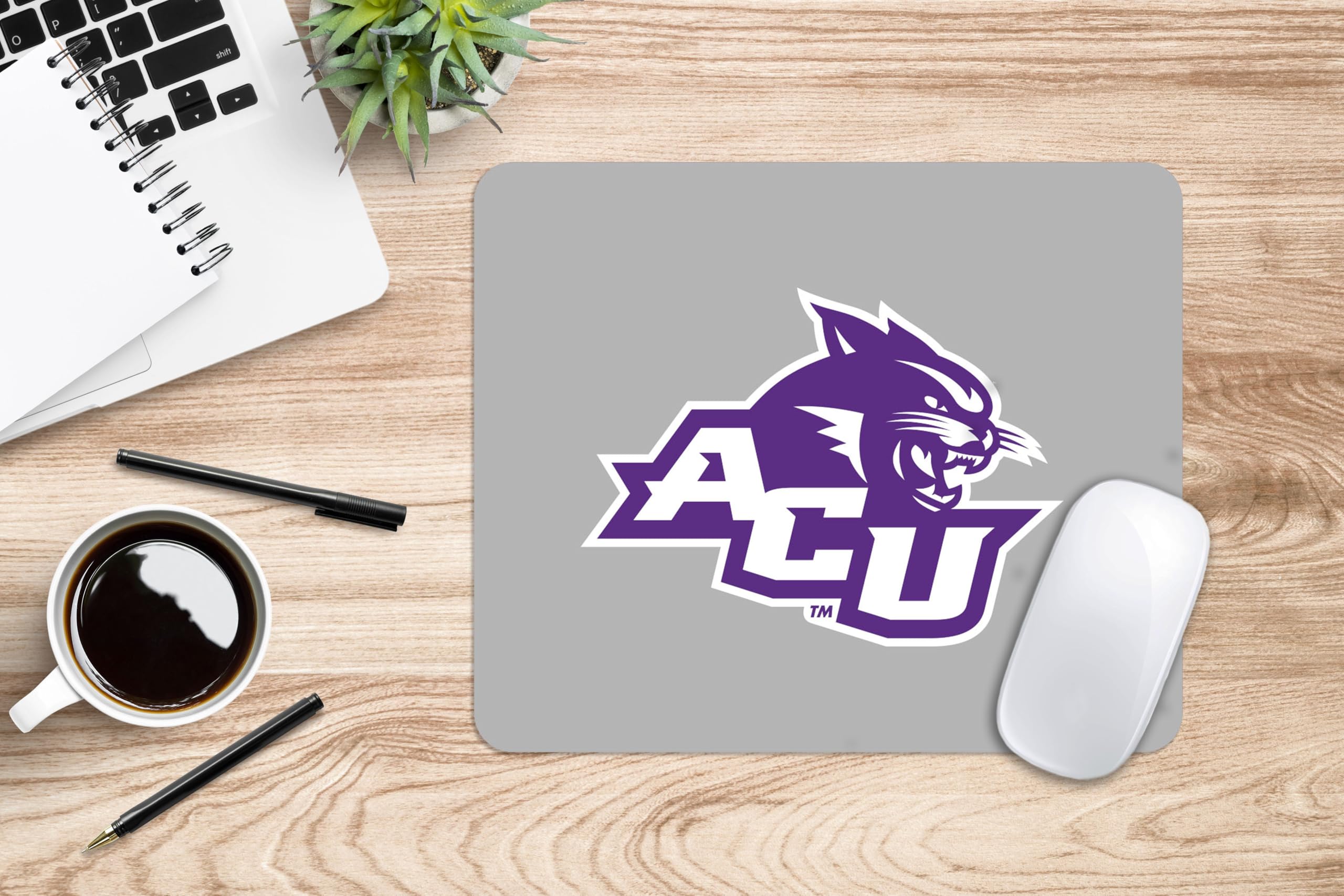 Premium Fabric Mouse Pad with Non-Slip Base - Abilene Christian University Grey Design for Office, Gaming & Home Workspace