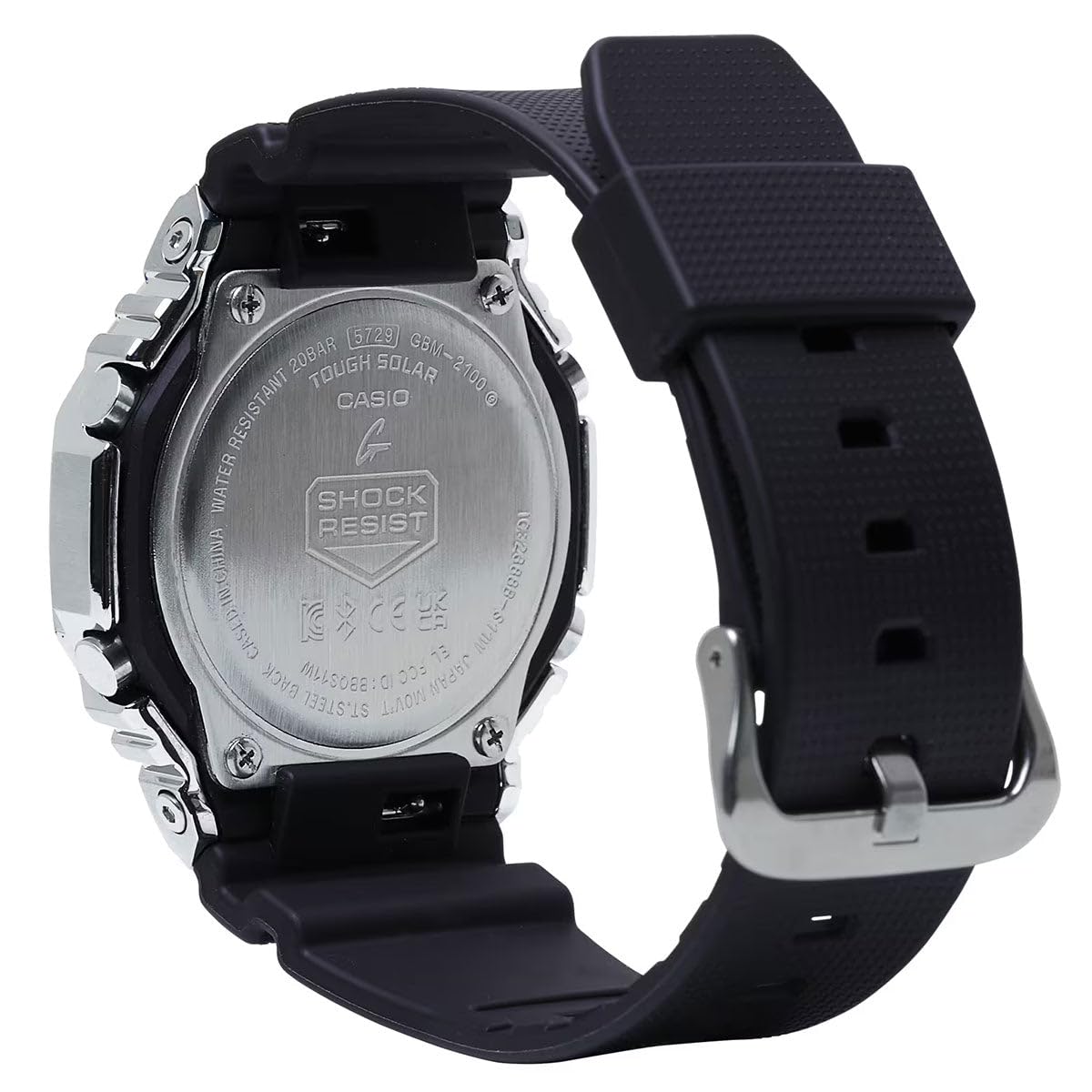 G-Shock Casio G-Steel Solar Connected Black Dial Black Resin Strap Watch - GBM2100-1A | Shock-Resistant Smartwatch with Solar Power for Outdoor Sports, Hiking & Daily Wear