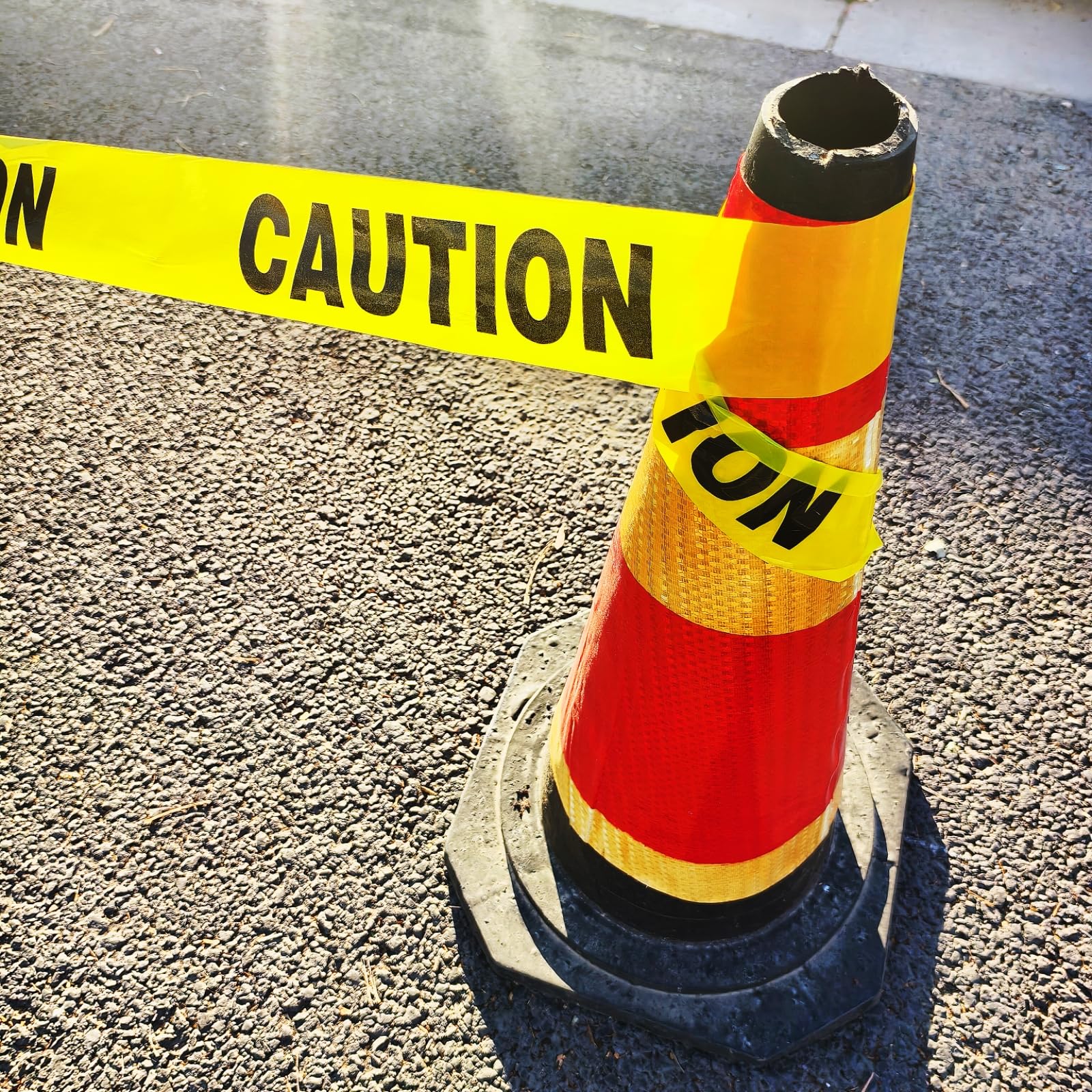 TopSoon 3-Inch x 300-Feet Yellow Safety Caution Tape - Highly Visible Weatherproof Barricade Tape for Construction Sites, Crime Scenes & Hazard Areas