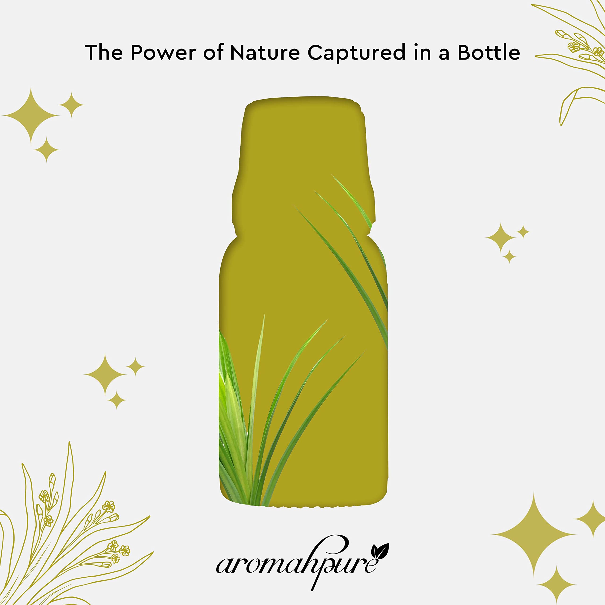 Aromahpure Lemongrass Essential Oil - 15ml | 100% Pure Aromatherapy Oil for Diffusers, Candles & Soap Making | IFRA Certified | Stress Relief & Meditation Aid | Perfect for Home Spa, Yoga & Relaxation