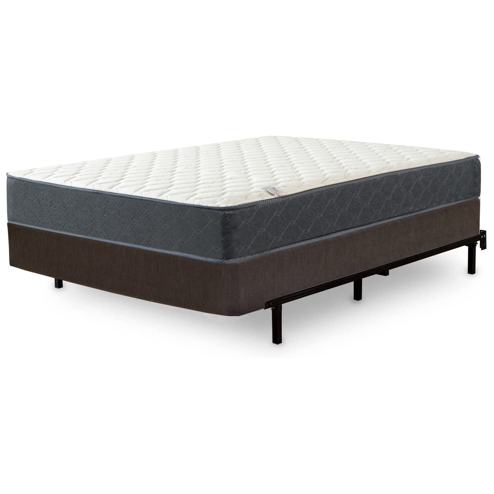 4.5-Inch Easy Wood Box Spring Coil Mattress Foundation with Simple Assembly - Twin XL Size, Brown - Perfect for Bedroom, Guest Room, and Dormitory Use