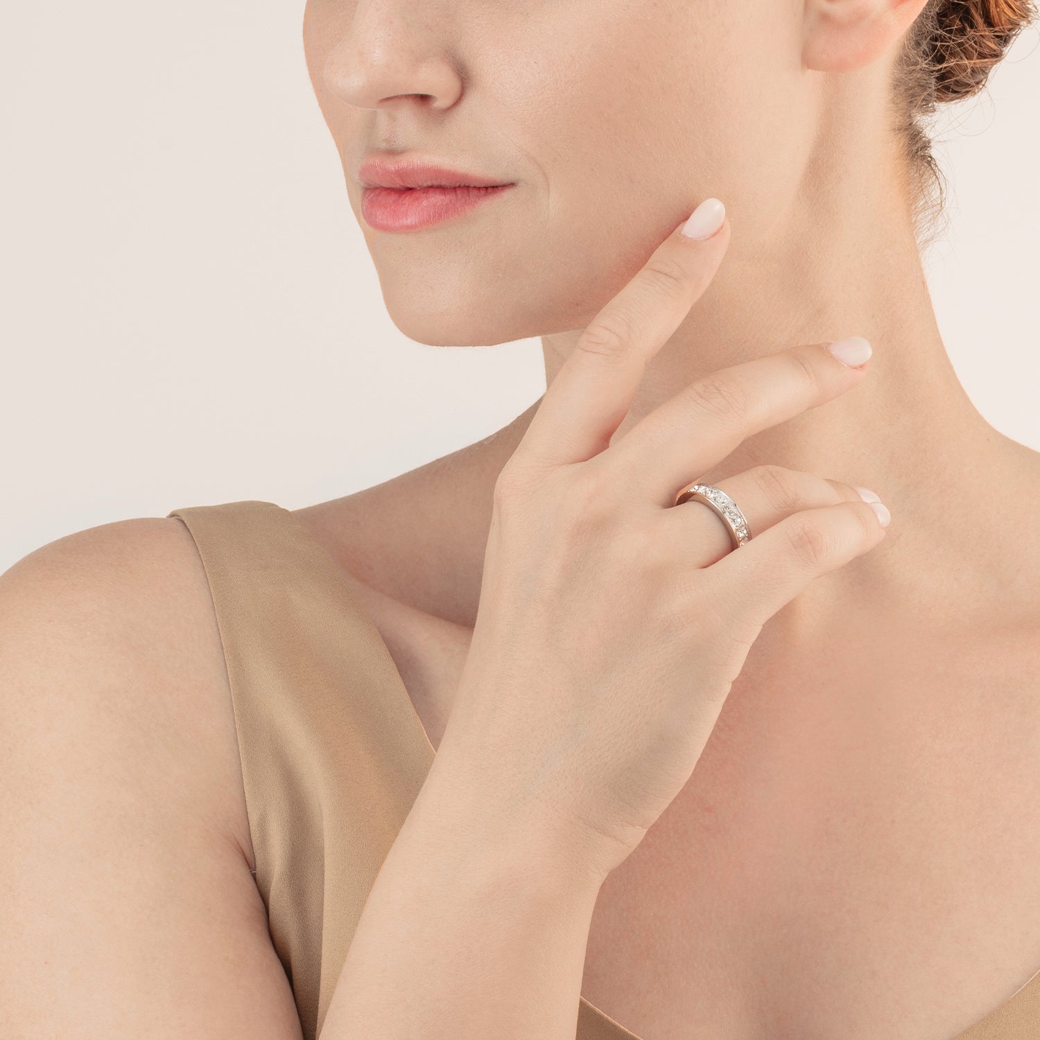 Stainless Steel Ring with Crystals - Elegant Silver Crystal Jewelry for Women - Perfect for Weddings, Parties & Everyday Wear
