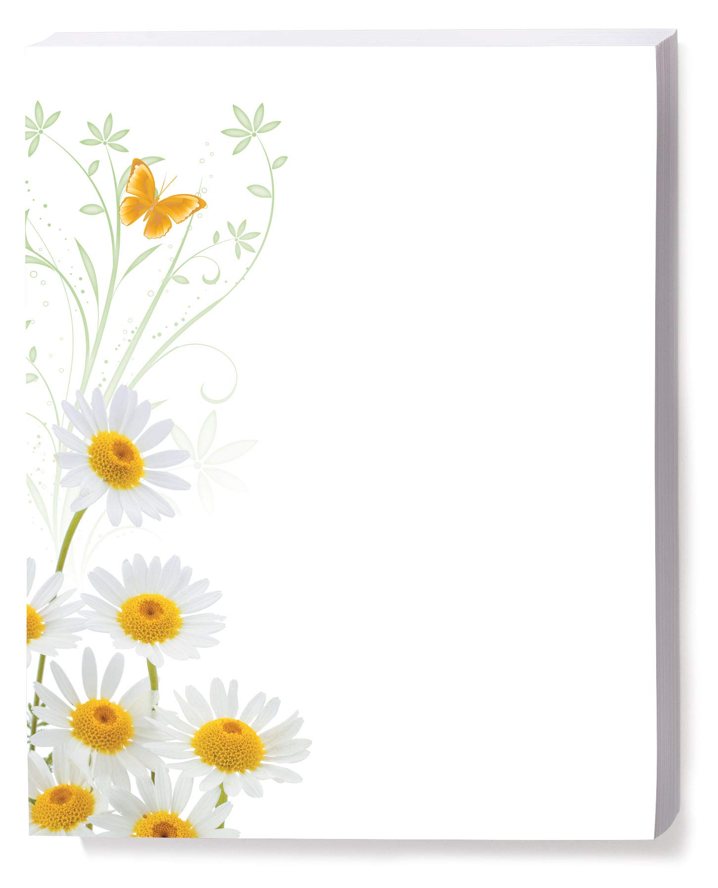 Faultless White Daisies Theme Stationery Set - 100 Sheets 8.5 x 11 Premium Decorative Border Paper for Invitations, Letterhead & Special Events | Elegant Floral Writing & Printer Paper for Weddings, Parties & Office Decor
