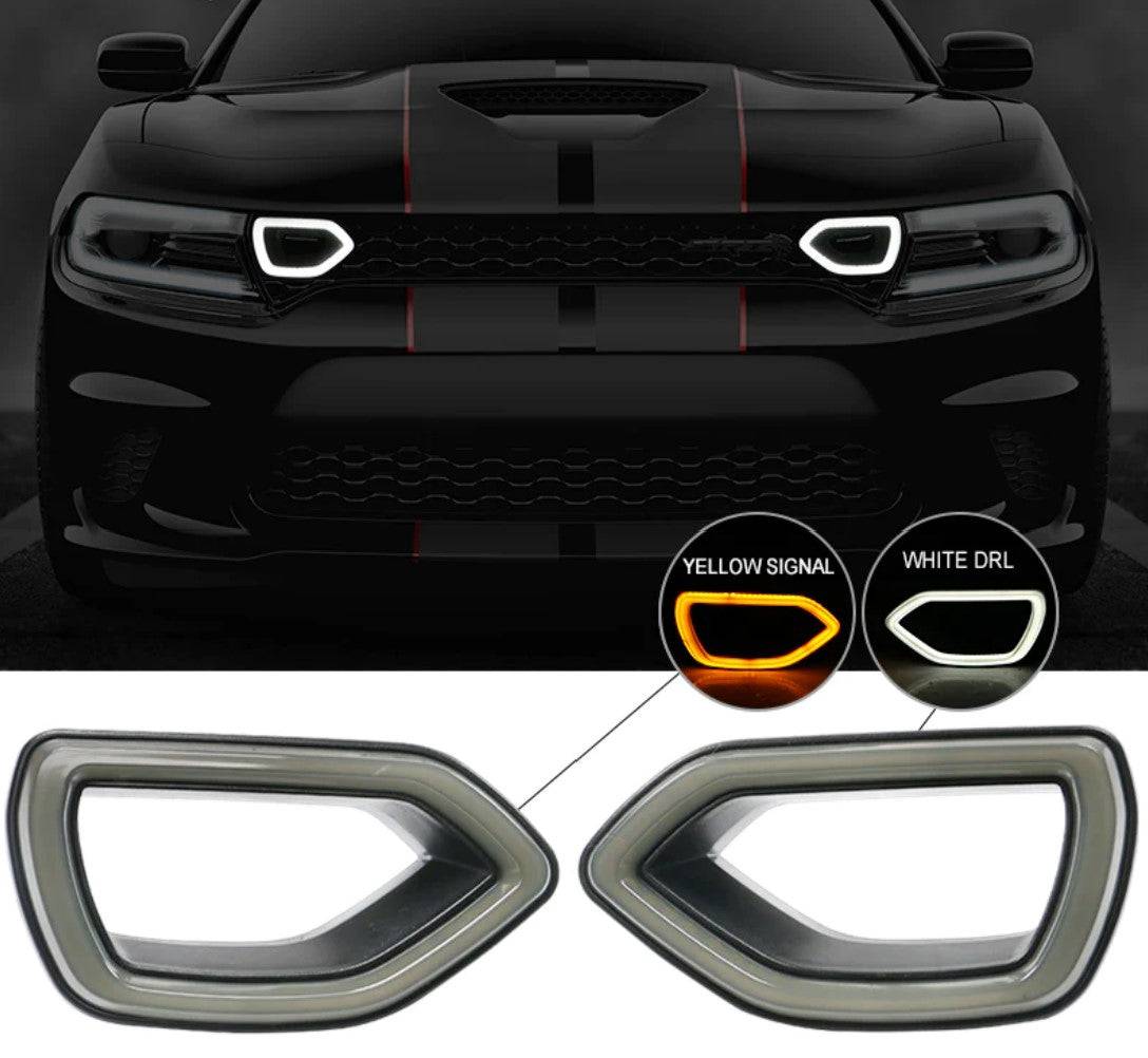 2015-2023 Dodge Charger SRT LED Signal Light Bar - Smoke White DRL with Yellow Turn Signal - High Performance LED Lights for Off-Road & Night Driving