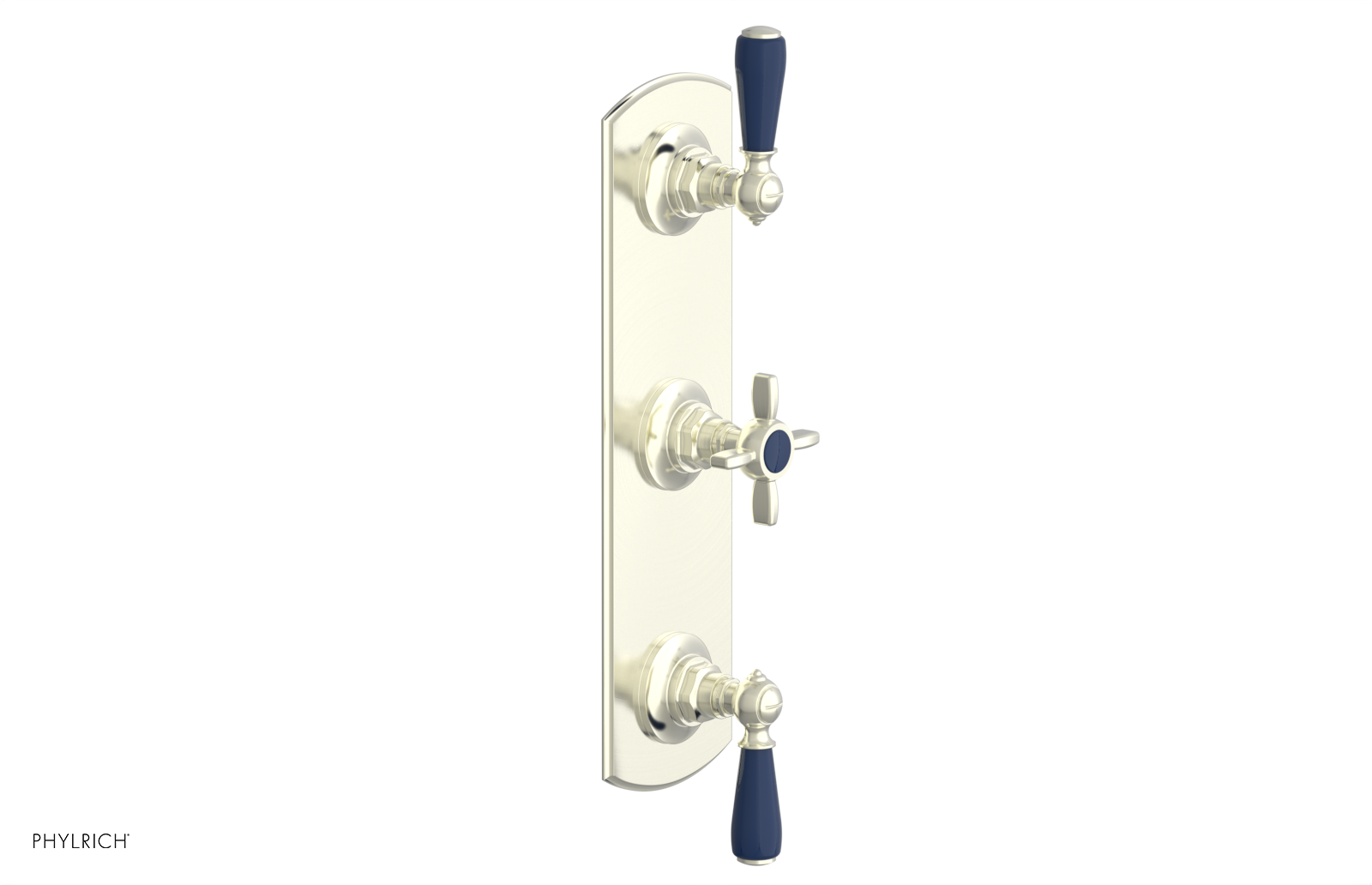 Jamestown Thermostatic Shower Valve with Dual Volume Control - Navy Blue Accents (Model 4-740) for Modern Bathroom & Spa Experience