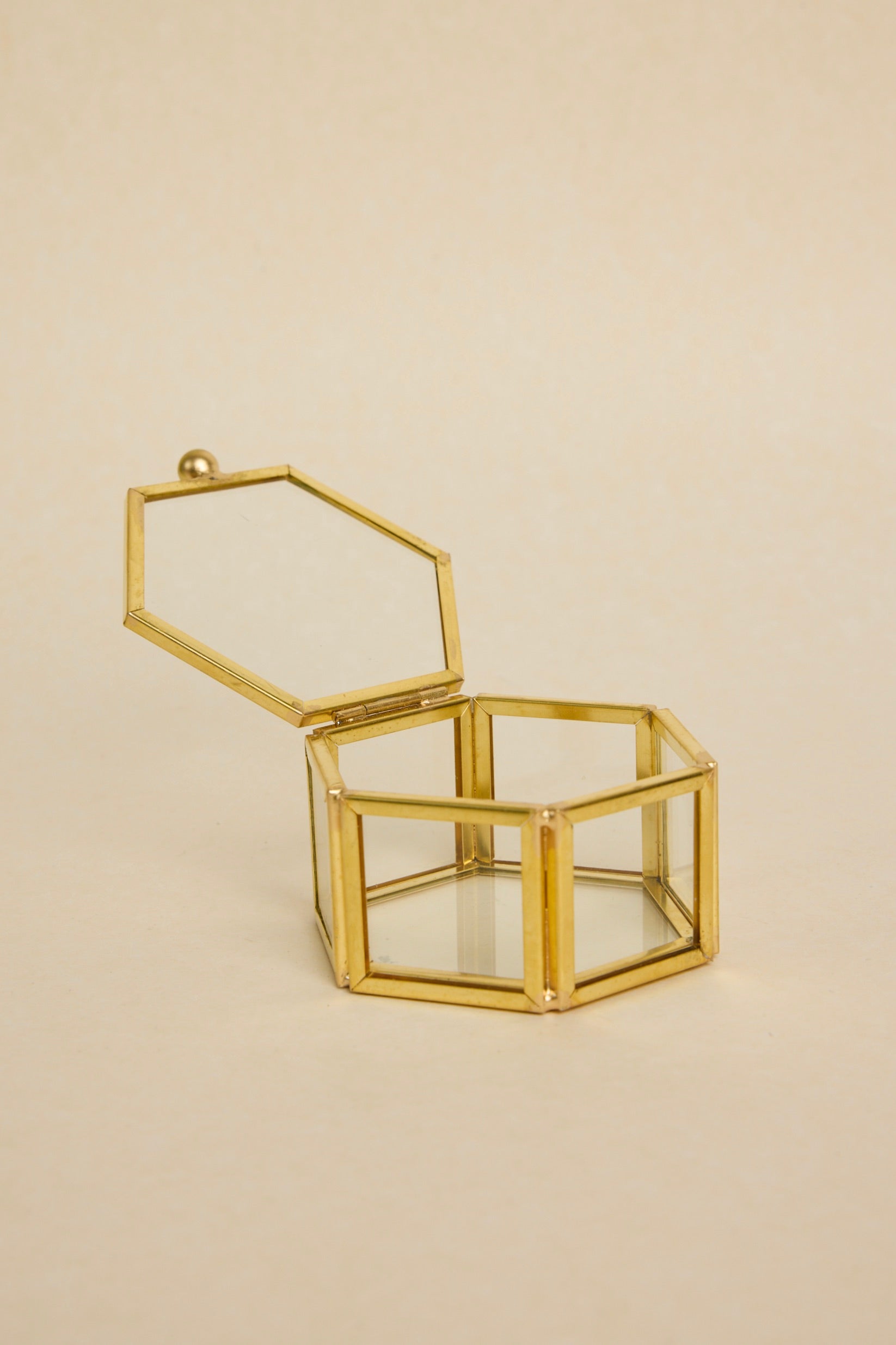 Elegant Small Hexagonal Jewelry Box with Gold Trim - Perfect for Organizing Rings, Earrings & Necklaces | Gift for Her, Home Decor & Wedding Favors