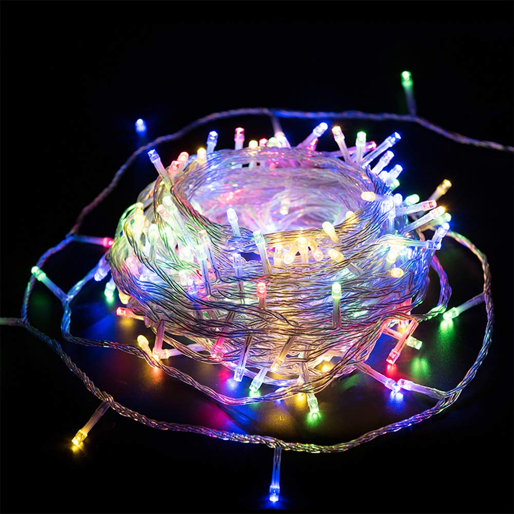 100 LED Christmas Lights 33FT Connectable String Lights with 8 Twinkle Modes - Waterproof Multicolor Fairy Lights for Christmas Tree, Party, Wedding, Garden, Patio & Indoor Outdoor Holiday Decorations
