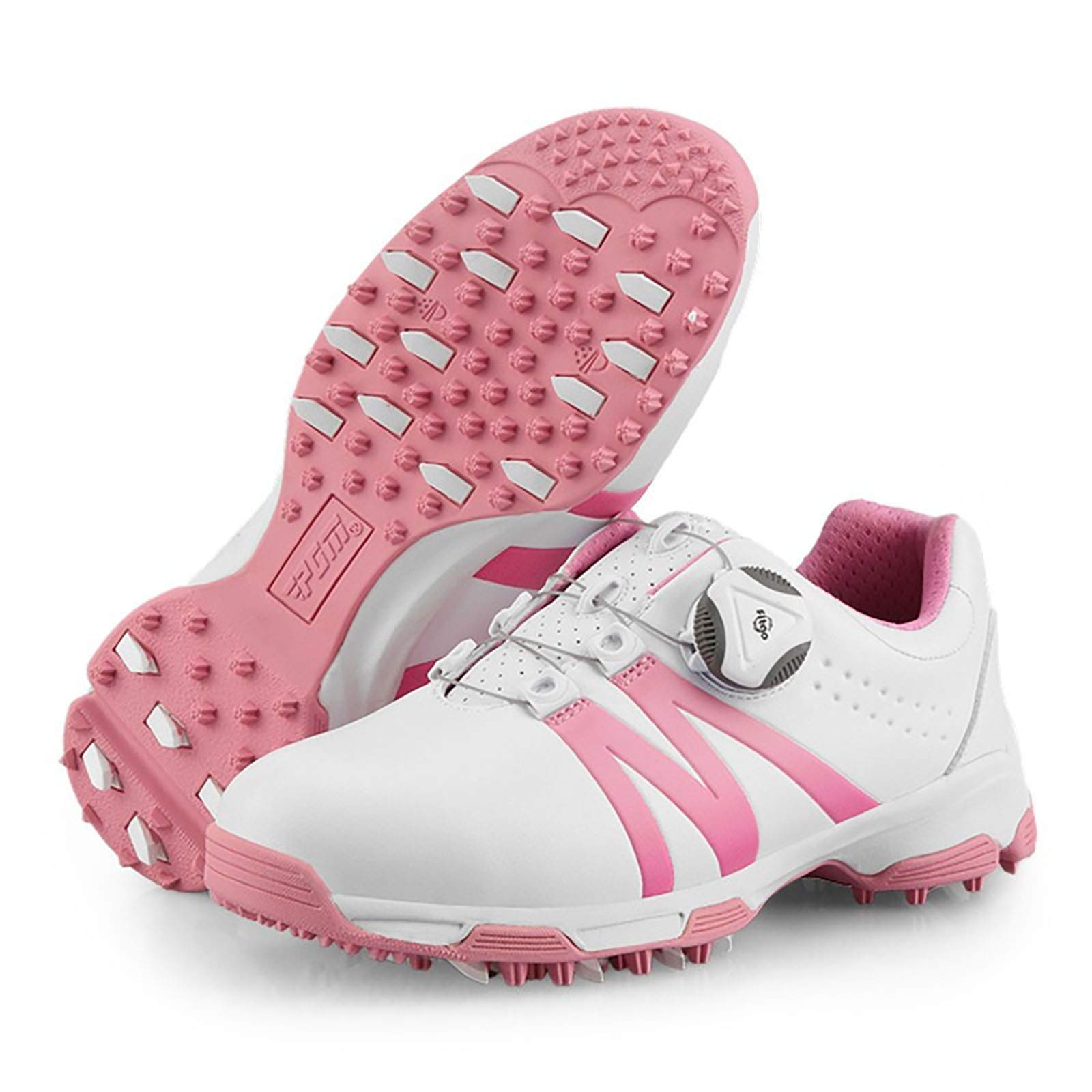 XSJK Women's Golf Shoes - Ultra Lightweight Waterproof Professional Golf Training Shoes, Comfortable Breathable Wear-Resistant for Women's Hiking & Sports (Pink, Size 38) - Perfect for Golf Courses, Outdoor Hiking & Athletic Activities