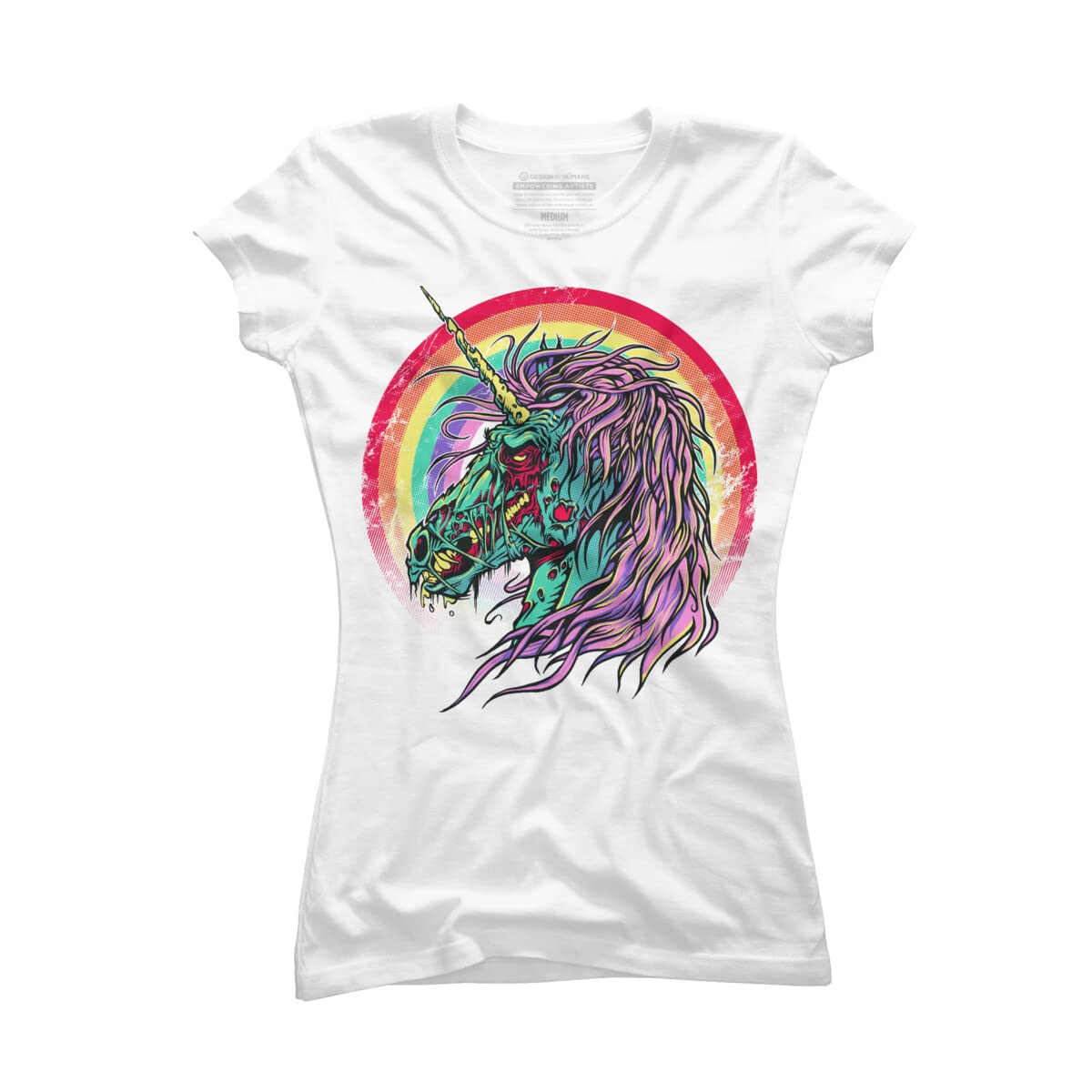 RicoMambo Zombie Unicorn Graphic T-Shirt for Women | Soft Cotton Tee | Casual Streetwear & Festival Outfit