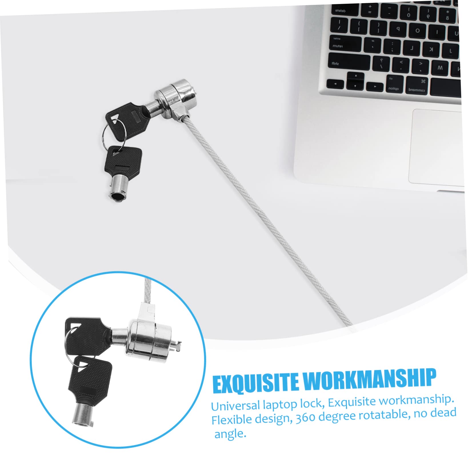 NOLITOY 2-Pack Laptop Security Cable Lock Kit - Anti-Theft Notebook Lock for MacBook, Dell, HP & More - Perfect for Offices, Libraries, Schools & Public Spaces