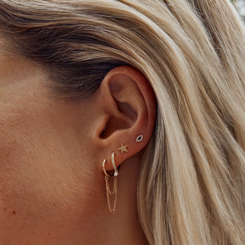 10k Gold Micro Star Helix Single Stud Earring - Dainty Cartilage Piercing Jewelry for Everyday Wear & Special Occasions