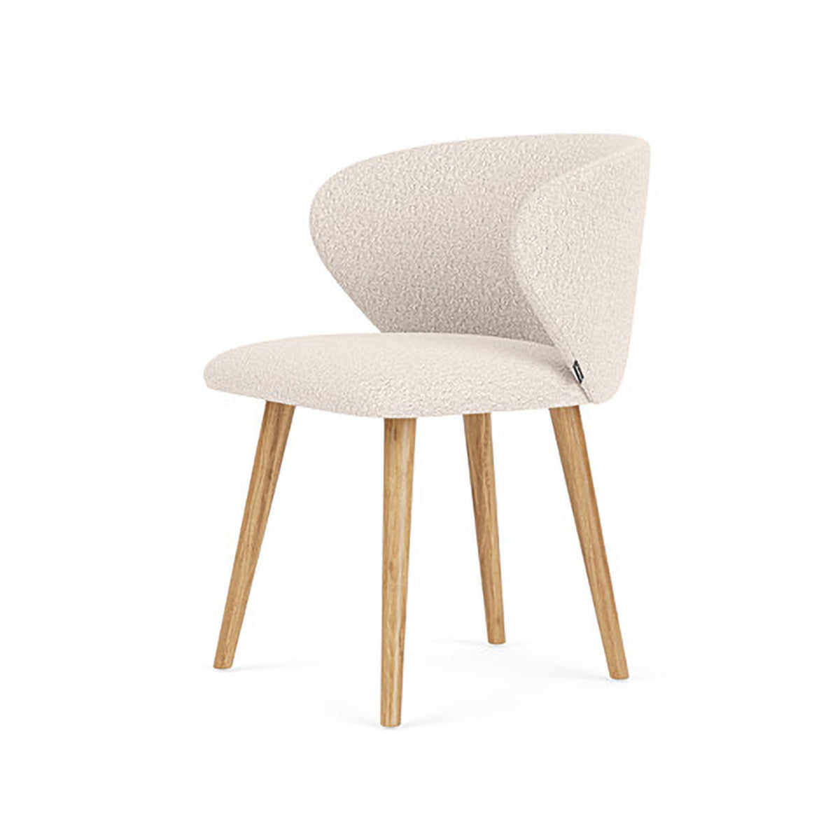 Ellie Boucle Dining Chair - Modern Upholstered Accent Chair for Kitchen, Dining Room, or Office - Soft Textured Fabric & Sturdy Wooden Legs - Perfect for Home Decor & Entertaining