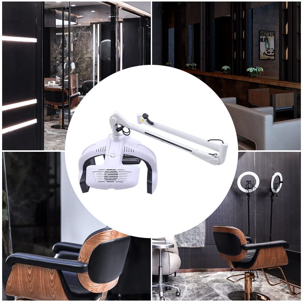 Professional 1250W Wall Mounted Hair Dryer with LCD Display & Adjustable Swing Arm - 110V Salon Hair Hood Dryer for Hair Styling & Processing - Perfect for Home & Salon Use