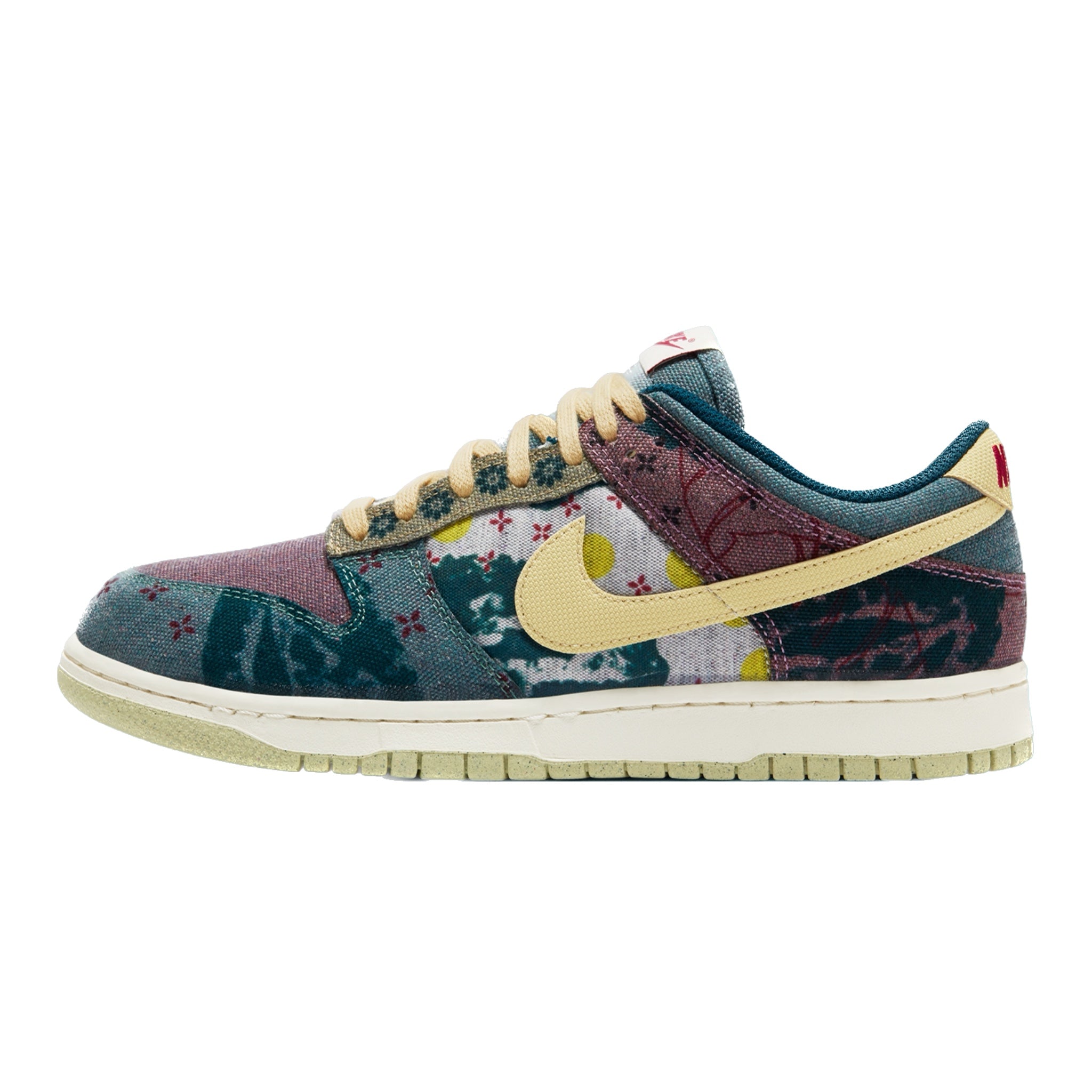 Nike Dunk Low Community Garden Sneakers - Multi-Color Midnight Turquoise, Cardinal Red & Lemon Wash - Casual & Streetwear Fashion for Men & Women | Perfect for Daily Wear, Gym & Urban Style
