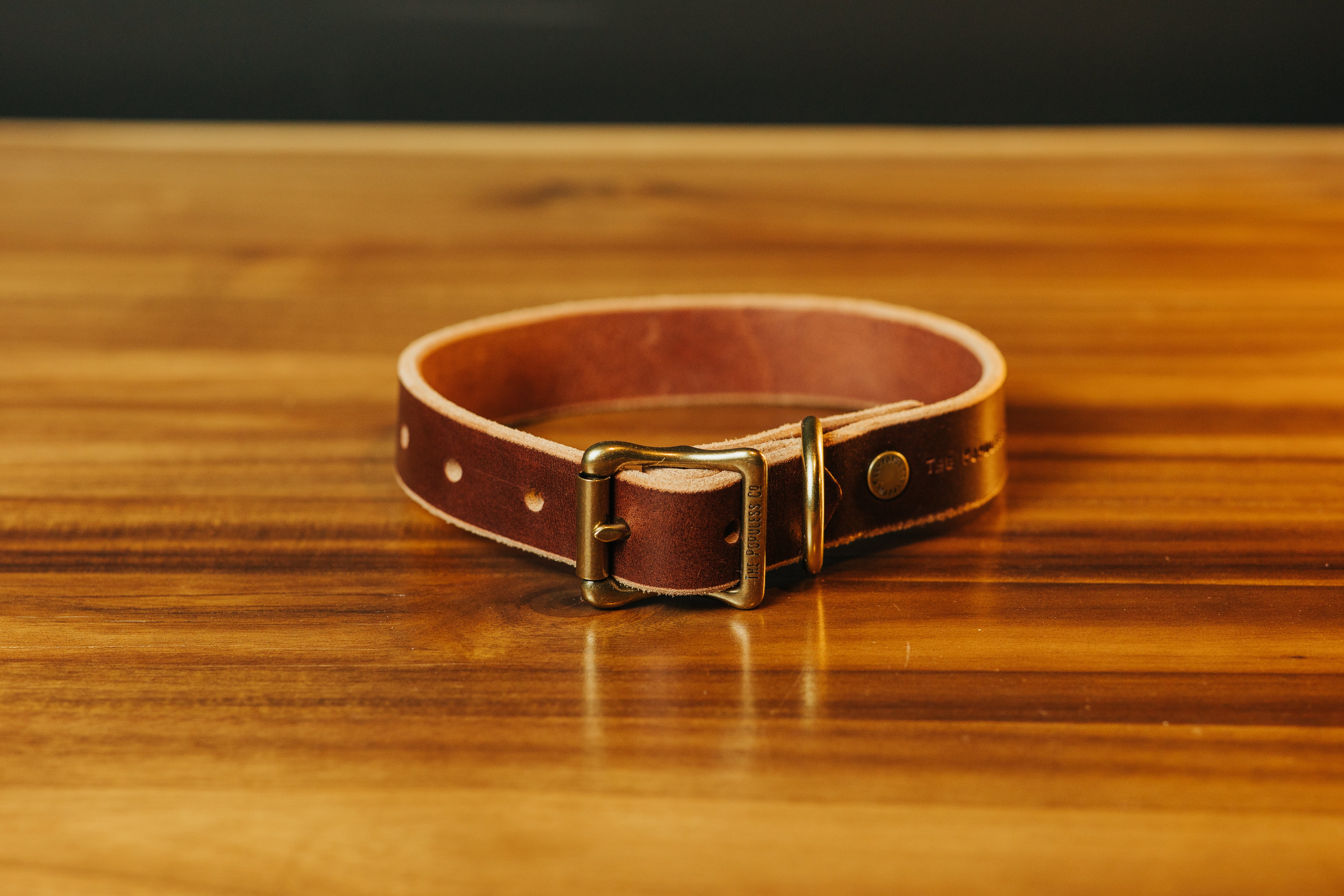 Premium The Marv Dog Collar - Adjustable Brown Leather Pet Collar for Small Medium Large Dogs | Durable & Comfortable for Daily Walks, Training & Outdoor Adventures