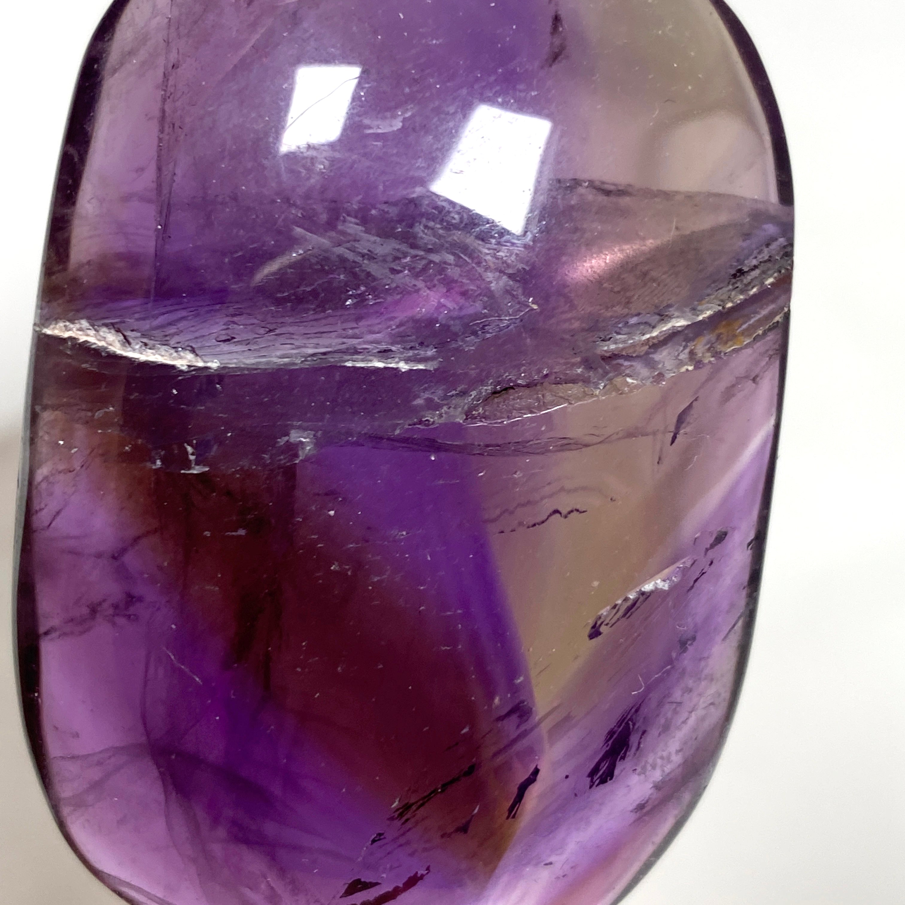 Natural Ametrine Palm Stone - Healing Crystal for Stress Relief & Meditation | Perfect for Reiki, Chakra Balancing & Spiritual Practices