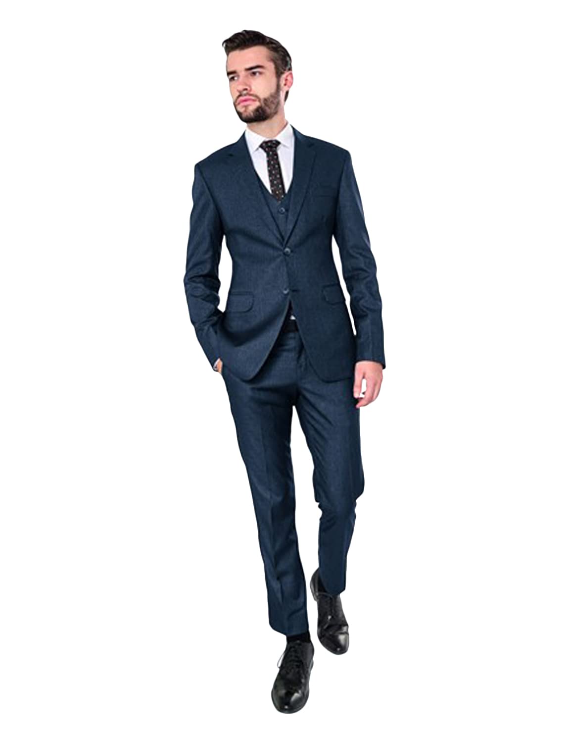 Men's 3-Piece Business Suit Set - Notch Lapel Jacket, Vest & Pants for Wedding, Party & Office | Formal & Casual Dress Attire