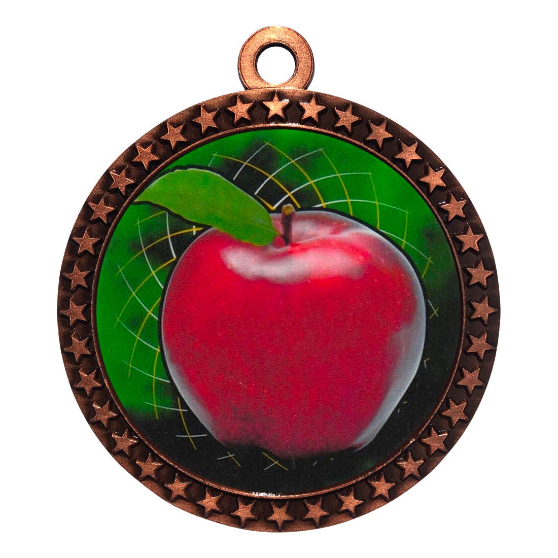 1-50 Packs Scholastic Apple Bronze Medal Trophy Award with Neck Ribbon for Students - Perfect for Academic Achievements, Sports Awards, and School Competitions (Model D212-FCL403)