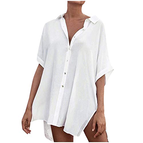 Women's Beach Cover-Up Cardigan - Solid Color Swimsuit Coat for Summer