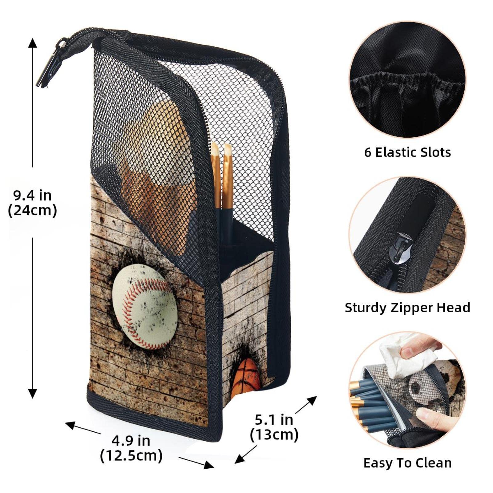 12-Slot Makeup Brush Organizer Bag - Portable Cosmetic Brush Holder Case for Travel, Basketball, Football, Baseball Fans | Perfect for Makeup Artists & Sports Enthusiasts
