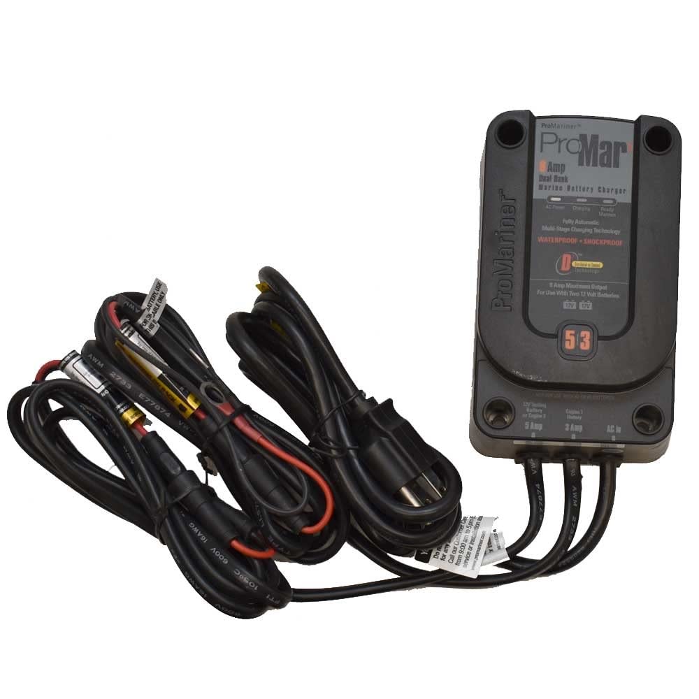 ProMariner 31408 Dual Bank 8 Amp Marine Battery Charger for Boats | Waterproof & Maintenance-Free | Perfect for Fishing, Yachting & Recreational Boating