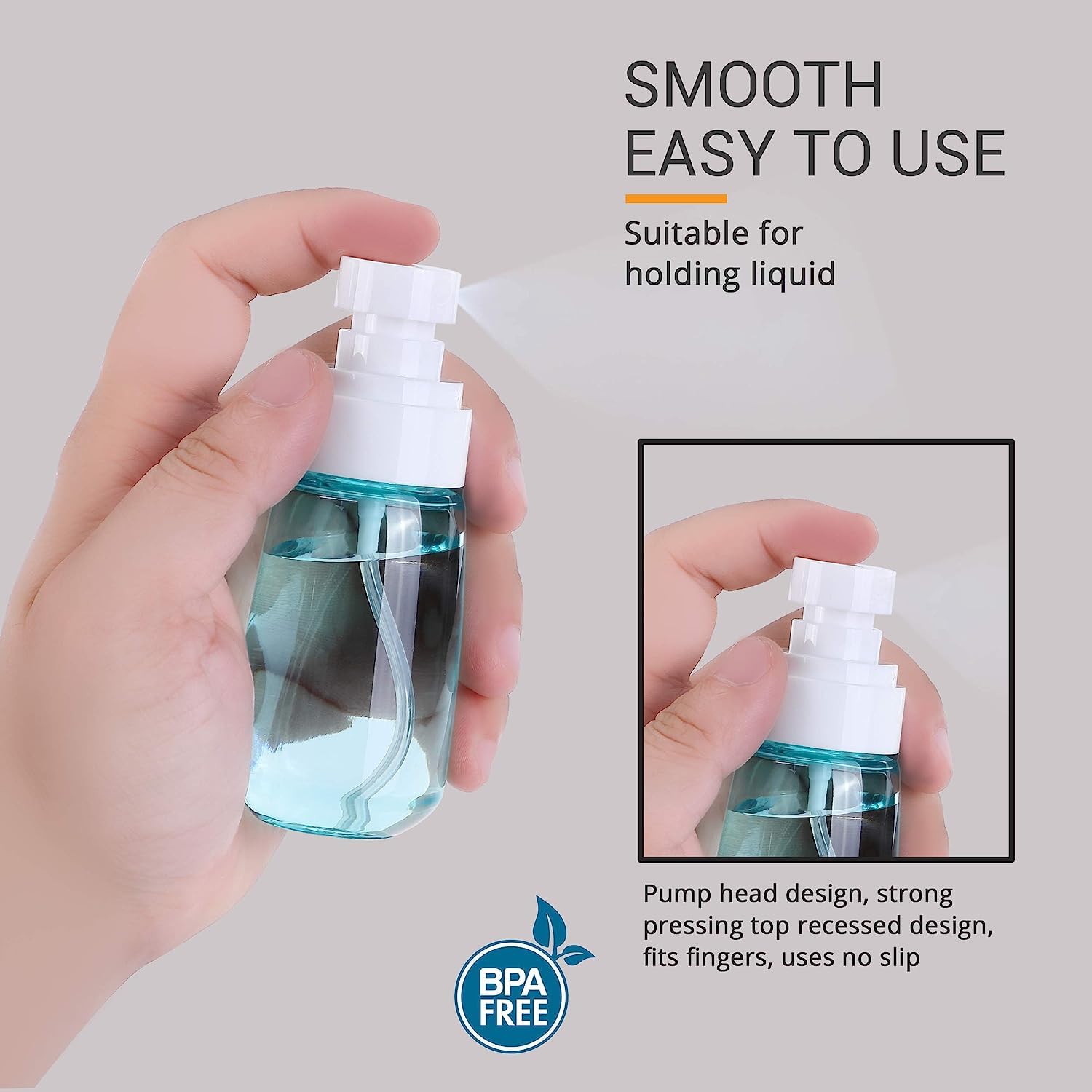 Mincerfit 3-Pack 100ml Clear Refillable Spray Bottles for Hair, Face, Skin Care, Cleaning Solutions, Perfume, Essential Oils & Plants - Perfect for Travel, Home & Salon Use (Blue)