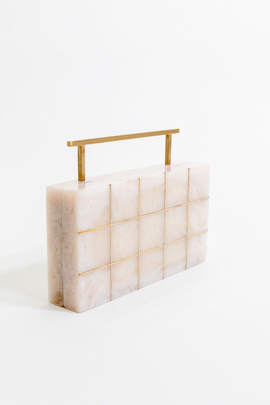 Elegant Crystalline Clutch with Pearl Accents - Perfect for Evening Parties, Weddings & Special Occasions