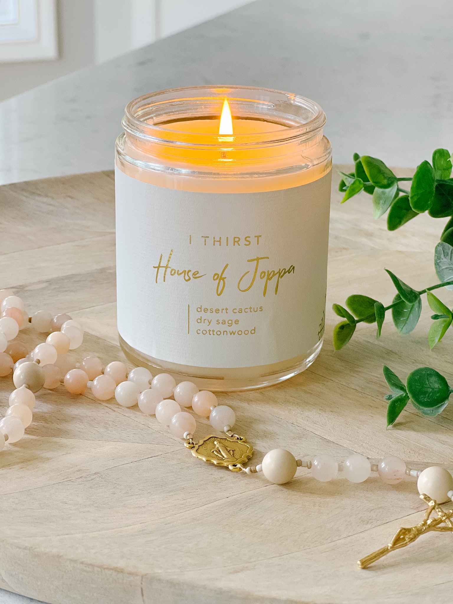 Desert Cactus & Dry Sage Scented Candle - I Thirst Aromatherapy Soy Wax Candle for Home, Yoga, Meditation & Relaxation