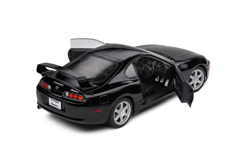 1:18 Scale Solido Toyota Supra MK4 (JZA80) 1993 Targa - Black Customized Diecast Model Car for Collectors & Display - Perfect for Car Enthusiasts, Office Desk Decor & Gift Ideas