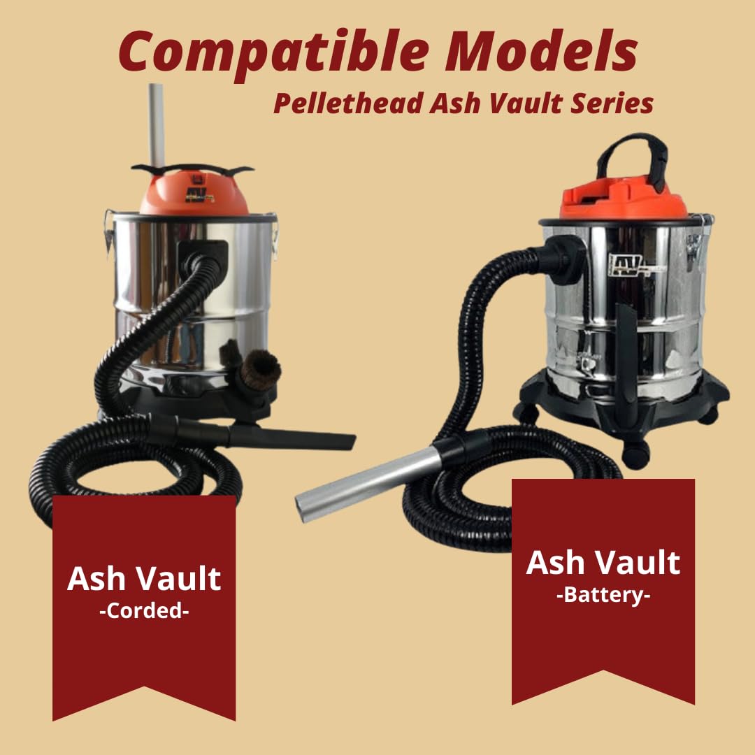 Pellethead Ash Vacuum Pro Replacement Brush Attachment - Compatible with Pellet Stoves, Fire Pits & Grills - Durable Cleaning Tool for Easy Ash Removal